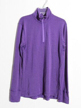 Woolx 1/2 Zip 100% Australian Merino Wool Pullover Long Sleeve Purple Size Large